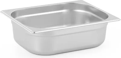 Zdjęcie produktu dla Pojemnik TECHNICA GN 1/2 100 mm wykonany ze stali nierdzewnej | Pojemnik gastronomiczny sztaplowany | Taca kuchenna ze stali nierdzewnej | Odporny na temperaturę -40 °C do 300 °C | Gastronorm
