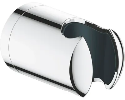 A chrome shower holder.