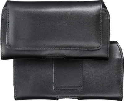 Immagine prodotto di Cinturino orizzontale universale in pelle - ROYAL / nero - misura M - adatto a IPHONE 12 MINI / 13 MINI / SAMSUNG A40 / S8 / XIAOMI 12 / Redmi 5A