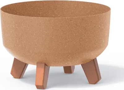 Immagine prodotto di Vaso da fiori Low Eco Wood con gambe smontabili incl. inserto per uso interno ed esterno Fioriera rotonda in plastica resistente ai raggi UV 235 mm, ECO Naturo