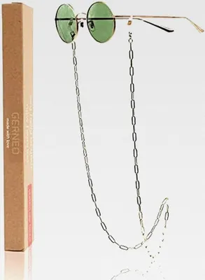 Produktbild von Maskenhalter und Brillenkette in Gold - korrosionsbeständig - hochwertige Brillenkette und Brillenband für Sonnenbrillen und Lesebrillen - Brillenkette mit Karabiner