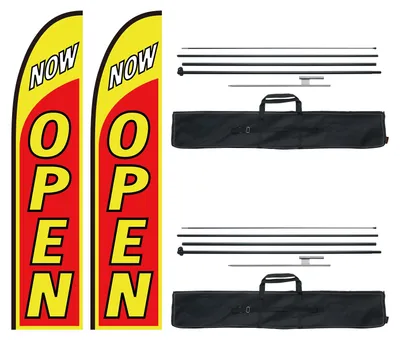 Produktbild von VEVOR Federflaggenmast-Kit, 2er-Pack Swooper-Flaggenmast 12,7 ft, Werbeflaggenmasten für Geschäftswerbung im Freien, mit Erdspießen und einer Tragetasche (Flagge nicht enthalten), 2 Gruppen-a, 4,5 m-b