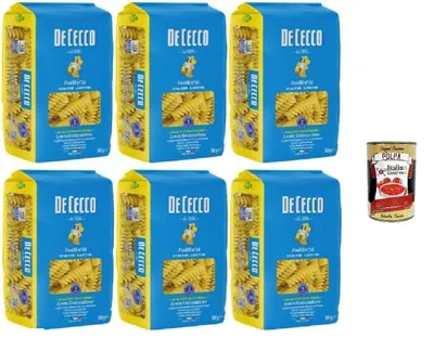 Produktbild von De Cecco Fusilli Pasta, 6 x 500g Packungen, Italienische Hartweizengriess-Nudeln, + Italian Gourmet polpa 400g