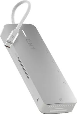 Produktbild von LINQ Connects Pro Studio 9-in-1 USB-C Multiport Hub – 10Gbps NVMe M.2 SSD-Gehäuse, 4K HDMI, Ethernet, UHS-II SD4.0 Kartenleser