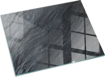 Produktbild von Texturierte Steinoberfläche – Glasbodenplatte für – Kaminofen – Kaminplatte Glas – Schutzglas – Funkenschutzplatte –Glasbodenplatte Feuerfeste – Hitzeschutzplatte – Bodenschutz aus Glas – 80x60 cm