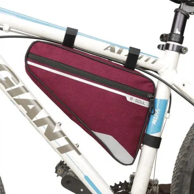 Produktbild von Fahrrad Tasche Befestigung spritzwasserfest in Rot Dreiecktasche Rahmentasche Triangeltasche