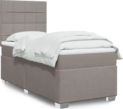 Produktbild von Boxspringbett mit Matratze Taupe 90x200 cm Stoff, Klassische Betten 2024 Neu