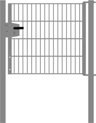 Produktbild von Drahtgittertor 1-flügelig, Durchgangslichte: 95 cm, Gesamtbreite inkl. Pfosten: 107 cm - Ausführung: verzinkt, Höhe: 83 cm
