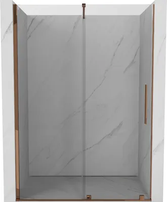 Produktbild von Mexen Velar ausziehbare Duschtür 140 cm, transparent, Rosa Gold - 871-140-000-01-60