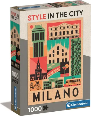 Zdjęcie produktu dla Clementoni Puzzle 1000 Compact Milano - Duże Puzzle 1000 Elementów, Kompaktowe Opakowanie