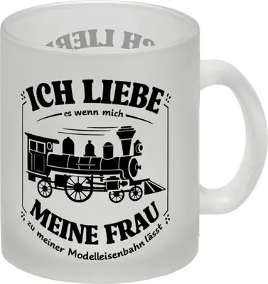 Produktbild von Ich liebe Modelleisenbahnen Glas Tasse