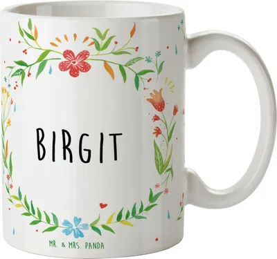Produktbild von Mr. & Mrs. Panda Tasse Birgit - Geschenk, Kaffeetasse, Teetasse, Pott, schöne, Becher