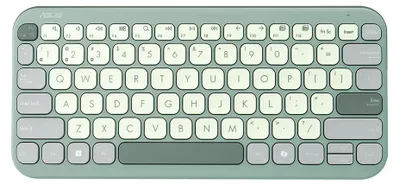 Zdjęcie produktu dla ASUS Marshmallow Keyboard KW100, 75%, Bezprzewodowy, Bluetooth, Przełącznik nożycowy, QWERTY, Zielony