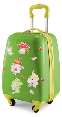 Obrázok produktu pre HAUPTSTADTKOFFER For Kids - detský kufor, detská batožina na kolieskach s motívom rozprávkových samolepiek, detské darčeky pre dievčatá, malý kufor na kolieskach 24 l, jablkovo zelená