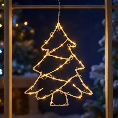 Produktbild von LED Weihnachts Fenster Silhouette XXL - Motiv: Weihnachtsbaum