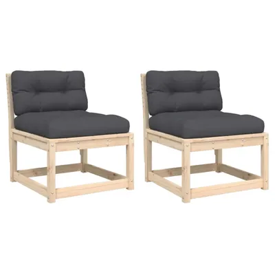 Produktbild von Gartensofas mit Kissen 2 Stk. Massivholz Kiefer