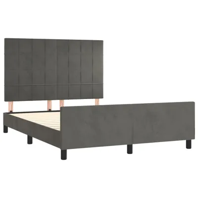 Produktbild von vidaXL Bettgestell ohne Matratze Dunkelgrau 140x200 cm Samt