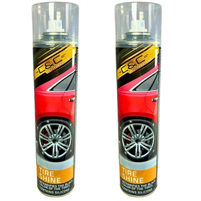 Produktbild von 2× Reifenglanz Spray á 400 ml Reifenpflege Reifenreiniger Schutz Glanz Reifen Pflegemittel UV-Schutz Schnell Trocknend Profi Finish Auto
