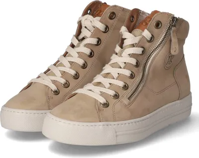Immagine prodotto di Paul Green scarpe da ginnastica alte da donna / scarpe stringate in pelle scamosciata beige Dimensioni: 40