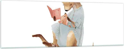 Produktbild von Bilder auf glas - Einteilig - Känguru Mama Kind - 90x30cm - Glasbilder - Wandbilder - Bilder - zum Aufhängen bereit - Wanddekoration aus Glas - Glas Bilder - Wandbild auf Glas - GAB90x30-4705