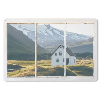 Produktbild von MuchoWow® Schreibtischunterlage Aussicht - Haus - Berg 60x40 cm - XXL Mauspad - Großes Mauspad
