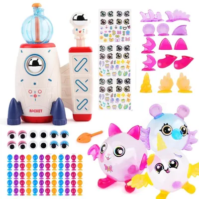 Productafbeelding van Knutselset Nano Tape Bubbles, 195-delig, met raketlancering functie. DIY plakballen voor Pop it bubbels, cadeau voor kinderen vanaf 6 jaar
