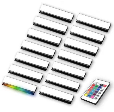 Produktbild von kalb | LED RGB Glaskantenbeleuchtung Vitrinenbeleuchtung Clip Glas 14er Set
