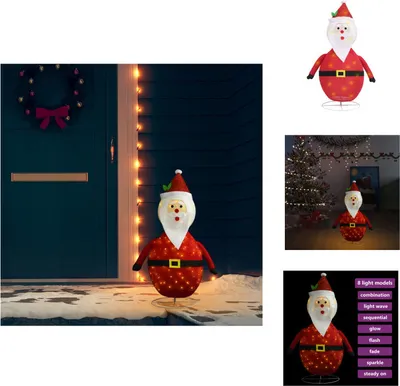 Immagine prodotto di vidaXL Decorazione natalizia Babbo Natale LED in tessuto 90 cm - Luci di Natale