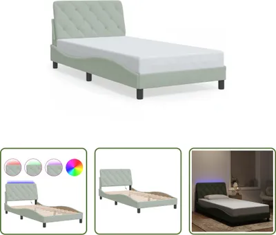 Obrázok produktu pre The Living Store Rám postele s LED svetlami svetlosivý 100x200 cm zamat