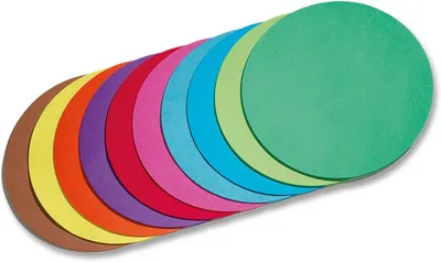 Image de Folia 8960/0 Faltblätter rund Ø 10 cm - 10 Farben sortiert, 500 Blatt, 70g/qm