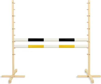 Image de Hobby Horse Hinder 120 cm avec deux barres noires et jaunes pour enfants et chiens