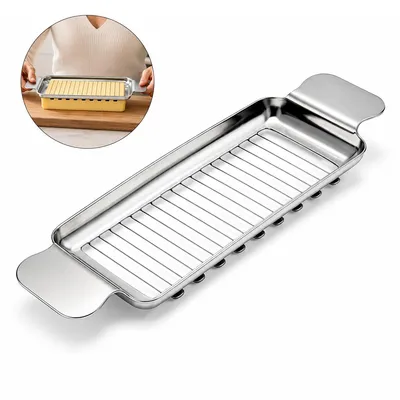 Produktbild von Käsehobel Edelstahl 304 Käse & Butter Schneider, stabiler Käsemesser für gleichmäßige Scheiben, spülmaschinengeeignet für Küche & Frühstück