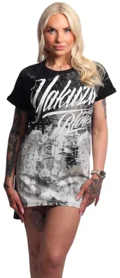 Produktbild von Yakuza Damen Inked Urban T-Shirt Kleid, Schwarz, XS