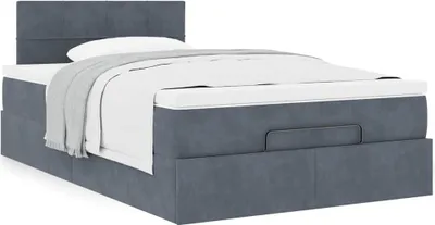 Produktbild von Möbel Ottoman-Bett mit Matratze Dunkelgrau 120x190 cm Samt - Klassische Betten 3311760