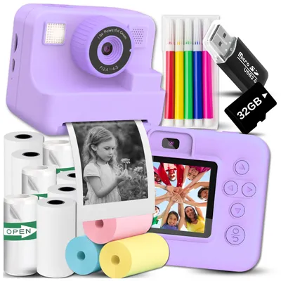 Image de Appareil Photo Numérique Instantané Pour Enfants Avec Imprimante + 11 Rouleaux De Cartes