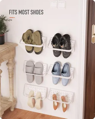Produktbild von Famanu Schuhregal Wandmontage - platzsparend, weiß - 4 Stück