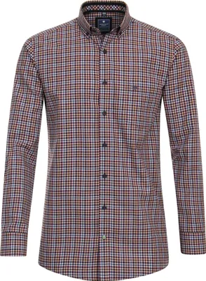 Produktbild von REDMOND Herren Freizeithemd Langarm Button-Down Comfort-Fit Rot kariert 4XL