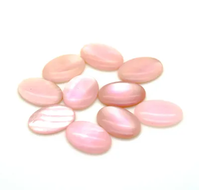 Produktbild von 1 Hochwertiger, rosa Perlmutt Cabochon, 18x13mm