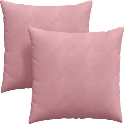 Image de vidaXL Coussins de canapé, lot de 2, rose, 80 x 80 cm, velours côtelé