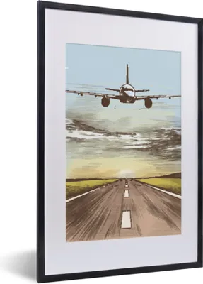 Produktbild von MuchoWow® MuchoWow® Gerahmtes Poster Flugzeuge - Himmel - Sonne 40x60 cm - Poster mit zchwarzem Bilderrahmen - Poster in Rahmen