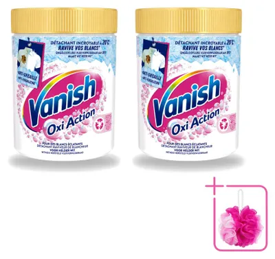 Produktbild von 2 x Vanish Oxi Action Whitening Wasbooster Pulver für weiße Wäsche 940 g - Sparpackung - 2 Stücke