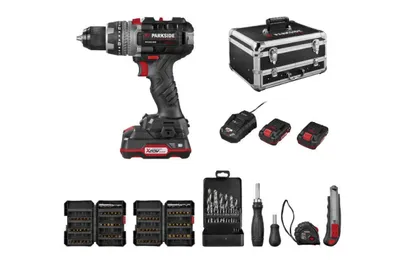 Produktbild von Parkside Performance 20 V Akku-Bohrschrauber Set, Starterset »PBSAP 20-Li A1«, mit Akku, Ladegerät und Zubehör