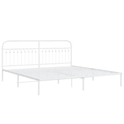 Produktbild von Bettgestell mit Kopfteil Metall Weiß 200x200 cm