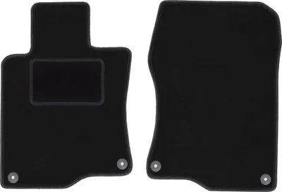 Produktbild von Velours-Fußmatten Vorne passend für Honda Accord VIII (Limousine, Kombi, Tourer, Bj. 2008-2015) –  schwarz, passgenau, mit Befestigungen set 2 Stk. - STANDARD