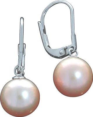 Produktbild von F Ohrhänger 925/- Sterling Silber 2,5cm weiß Süßwasserzuchtperle pink 373230007-95
