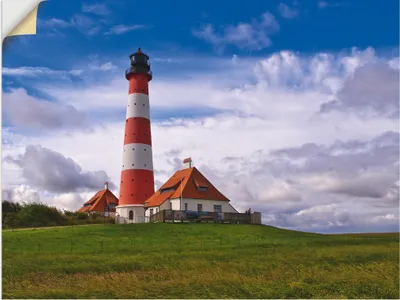 Produktbild von ARTland Wandbild, selbstklebend Leuchtturm Westerheversand Größe: 60x45 cm