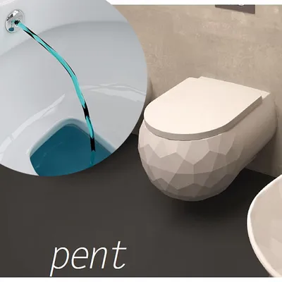 Produktbild von 3D Golfball Design Bien PENT NANO Spülrandloses Hänge Wand Dusch Taharet Wc mit Soft-Close Wc Deckel
