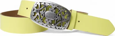 Produktbild von Ledergürtel Damen Echtleder 4 cm, florale Blumen-Schnalle, Retro, FRONHOFER