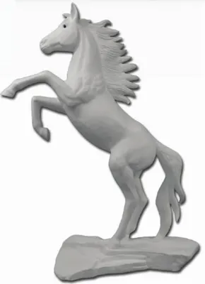Produktbild von Aufsteigendes Pferd weiß 305cm hoch Dekorationsfigur/Werbefigur - GFK - lebensgroß - für draußen