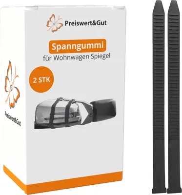 Produktbild von 2x Spanngummi zuschreibbar 34 x 2 cm für Wohnwagen Spiegel Auto Außenspiegel Wohnwagenspiegel für Spiegelverlängerung